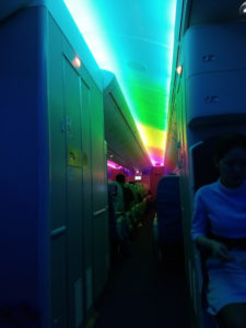 xiamen air cabin turned into rainbows