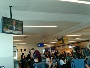 Busy Delta departure area at JFK