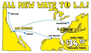 Spirit ad for LA flights