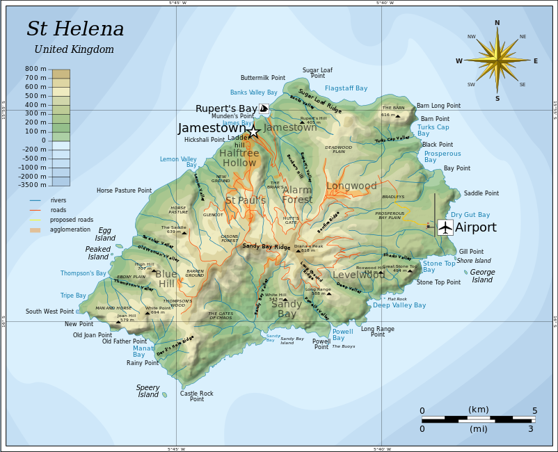 map of st. helena