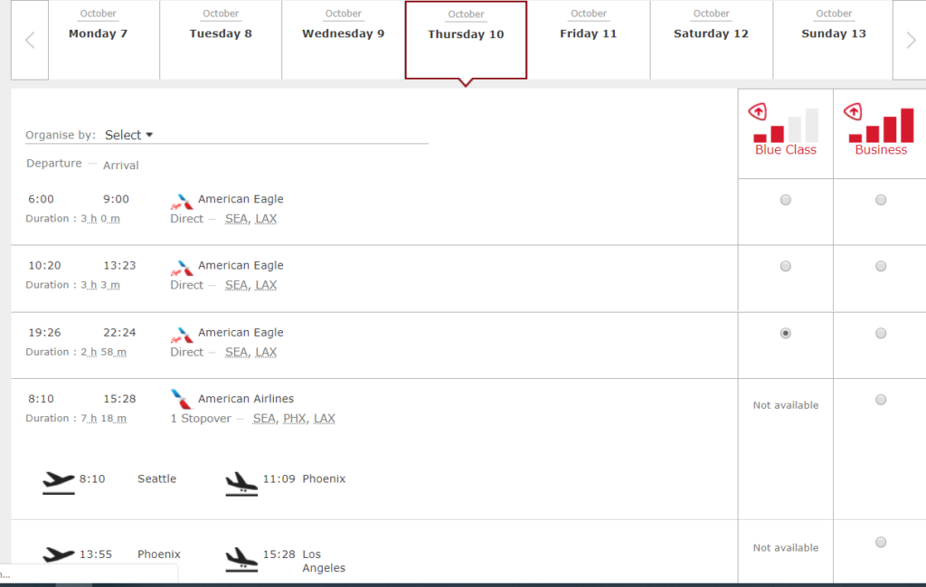 Iberia Avios Partner Award Chart