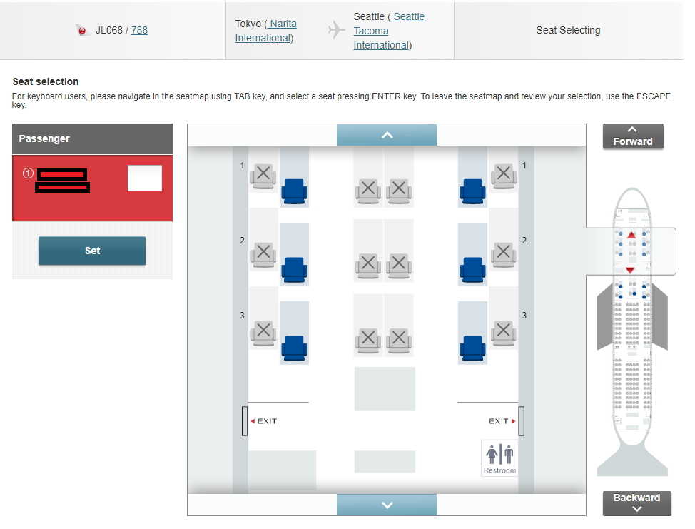 Jal Flight 9 Seating Chart