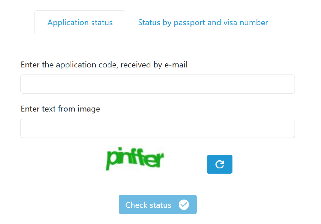 Application status page